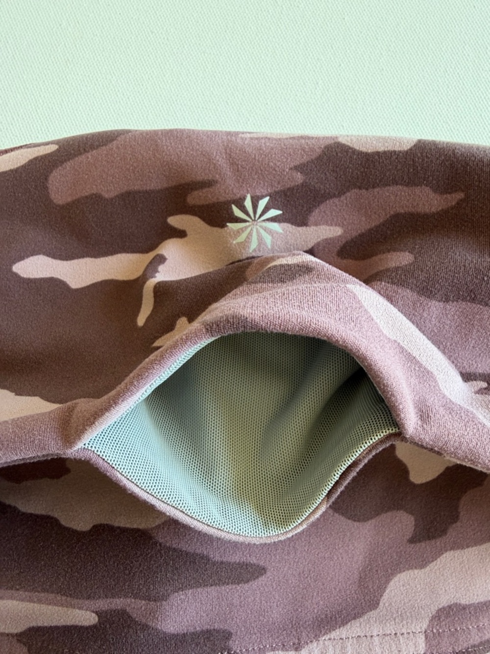 Athleta Elation 7/8 Leggings L Mauve Purple Camo High Rise Yoga Pants - Picture 6 of 11